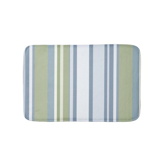 Dark Pastel Blue and Spring Rain Stripes Badmat (Voorkant)