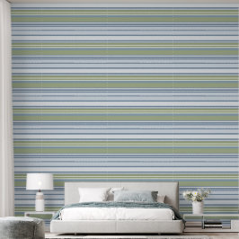 Dark Pastel Blue and Spring Rain Stripes Behang