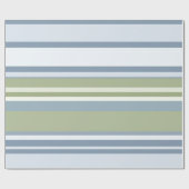 Dark Pastel Blue and Spring Rain Stripes Cadeaupapier (Vlak)