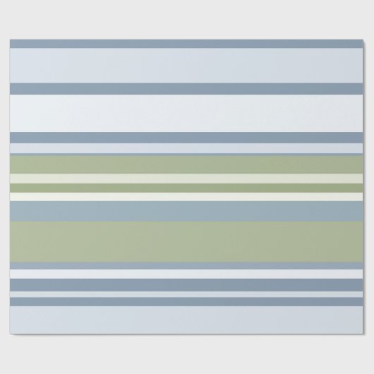 Dark Pastel Blue and Spring Rain Stripes Cadeaupapier (Vlak)