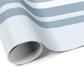 Dark Pastel Blue and Spring Rain Stripes Cadeaupapier (Rol Hoek)
