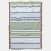Dark Pastel Blue and Spring Rain Stripes Deken (Voorkant Verticaal)