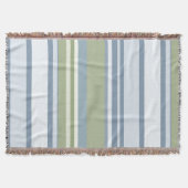 Dark Pastel Blue and Spring Rain Stripes Deken (Voorkant)