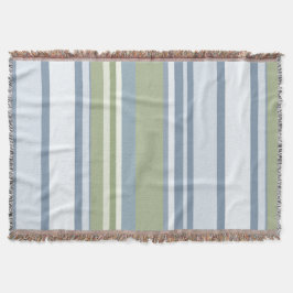 Dark Pastel Blue and Spring Rain Stripes Deken