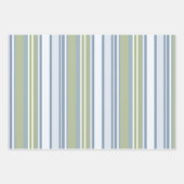 Dark Pastel Blue and Spring Rain Stripes Inpakpapier Vel (Voorkant 3)