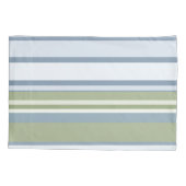 Dark Pastel Blue and Spring Rain Stripes Kussensloop (Achterkant)