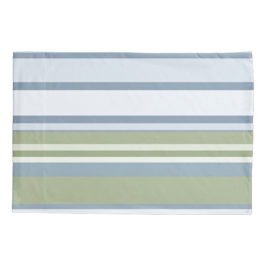 Dark Pastel Blue and Spring Rain Stripes Kussensloop (Achterkant)