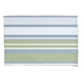 Dark Pastel Blue and Spring Rain Stripes Kussensloop (Voorkant)