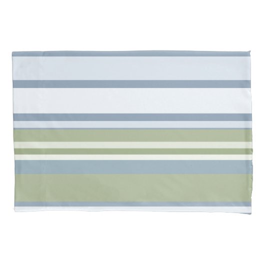 Dark Pastel Blue and Spring Rain Stripes Kussensloop (Voorkant)