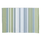Dark Pastel Blue and Spring Rain Stripes Kussensloop (Voorkant)
