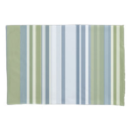 Dark Pastel Blue and Spring Rain Stripes Kussensloop