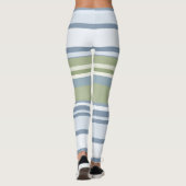 Dark Pastel Blue and Spring Rain Stripes Leggings (Achterkant)
