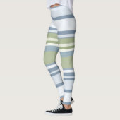 Dark Pastel Blue and Spring Rain Stripes Leggings (Links)