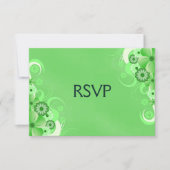 Dark Pastel Groen Bloemen RSVP Reactie Kaarten (Voorkant)