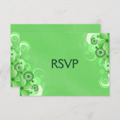 Dark Pastel Groen Bloemen RSVP Reactie Kaarten (Voorkant / Achterkant)
