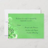 Dark Pastel Groen Bloemen RSVP Reactie Kaarten Kaartje (Achterkant)