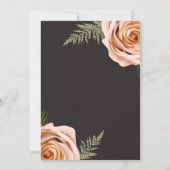 Dark Peach Bloemen Rozen Rustiek Shabby Chic Bruil Kaart (Achterkant)