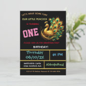 Dark Peacock verjaardagsviering - 1 jaar! Kaart (Staand voorkant)