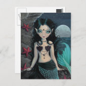 Dark Pearl Mermaid Briefkaart (Voorkant / Achterkant)