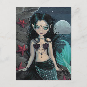 Dark Pearl Mermaid Briefkaart