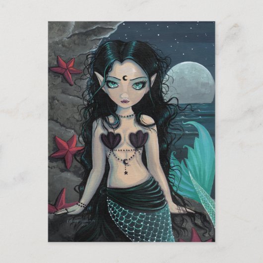 Dark Pearl Mermaid Briefkaart (Voorkant)