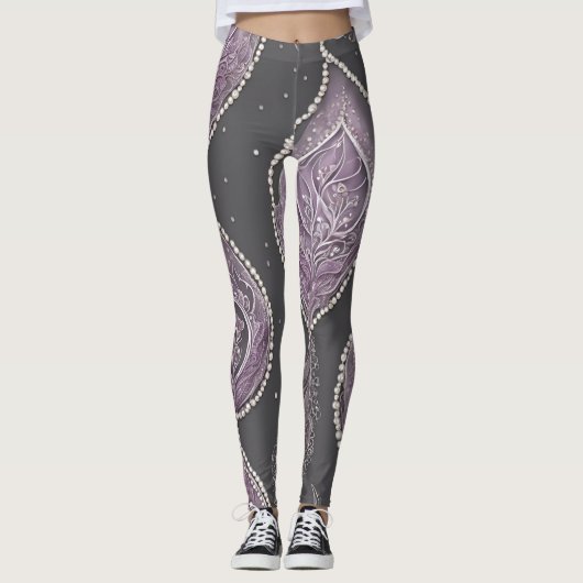 Dark Pearls AI-kunst Leggings (Voorkant)