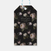 Dark Peony Floral Baby Shower Thank You Sticker Cadeaulabel (Achterkant)