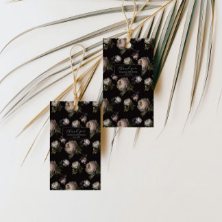 Dark Peony Floral Baby Shower Thank You Sticker Cadeaulabel