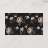Dark Peony Flowers Baby Shower Diaper Raffle Informatiekaartje (Achterkant)