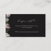 Dark Peony Flowers Baby Shower Diaper Raffle Informatiekaartje (Voorkant)