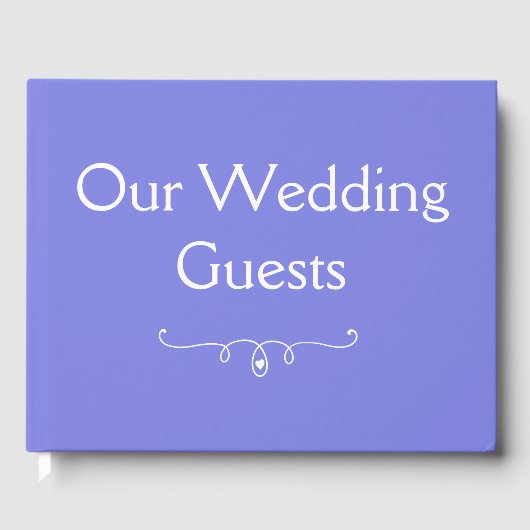 Dark Periwinkle Paars Onze huwelijksgasten Gastenboek (Voorkant)