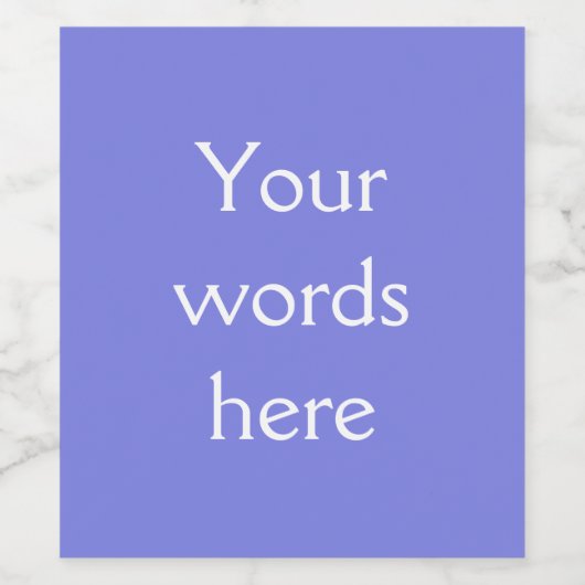 Dark Periwinkle Paars Wijn Etiket (Enkel label)