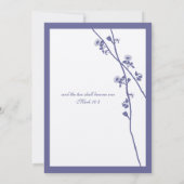 Dark Periwinkle Twilight Paarse Wildflower Wedding Kaart (Achterkant)