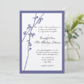 Dark Periwinkle Twilight Paarse Wildflower Wedding Kaart (Staand voorkant)