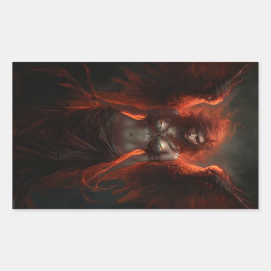 Dark Phoenix Gothic Fantasy Sticker (Voorkant)