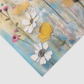 Dark Pink and Yellow Large Watercolor Flowers Tissuepapier (Detail)