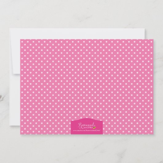 Dark Pink Ballerina Birthday Uitnodiging (Achterkant)