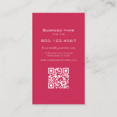 Dark Pink Glitter Swirl Design – Custom Editable Visitekaartje (Achterkant)