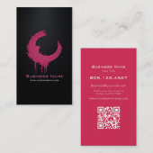 Dark Pink Glitter Swirl Design – Custom Editable Visitekaartje (Voorkant / Achterkant)