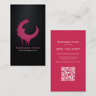 Dark Pink Glitter Swirl Design – Custom Editable Visitekaartje