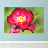 Dark Pink Peony Canvas Afdruk (Insitu (Houten vloer))