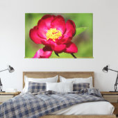 Dark Pink Peony Canvas Afdruk (Insitu (Slaapkamer))