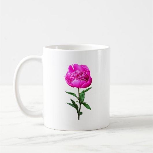 Dark Pink Peony Koffiemok (Links)