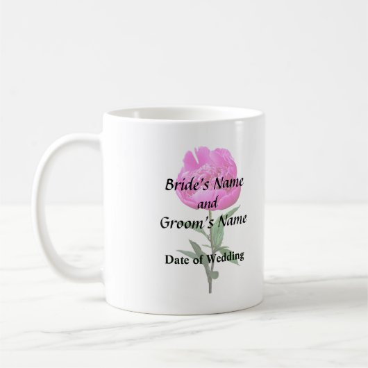 Dark Pink Peony Koffiemok (Links)