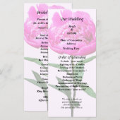 Dark Pink Peony Programmakaart (Voorkant / Achterkant)