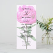 Dark Pink Peony Programmakaart (Staand voorkant)
