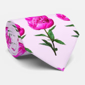 Dark Pink Peony Stropdas (Opgerold)