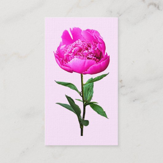 Dark Pink Peony Visitekaartje (Achterkant)