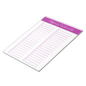 Dark Pink Vertical 8.5x11 Two Column Checklist Notitieblok (Schuin)