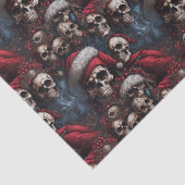 Dark Pirate Santa Skulls in Santa Hats Decoupage Tissuepapier (Detail)